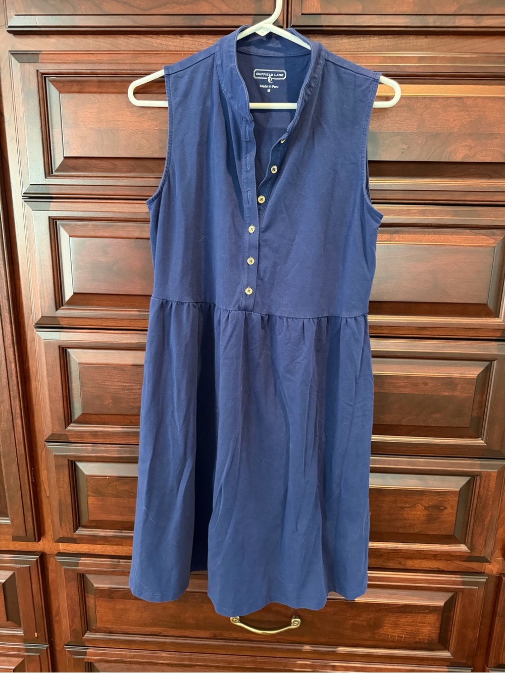Duffield Lane Navy Sleeveless Button-Front Mini Dress